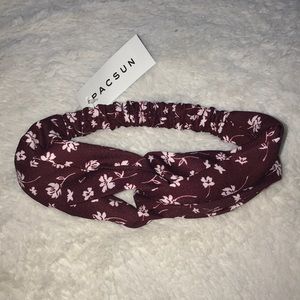 Floral Burgandy Pacsun Turban/Headband